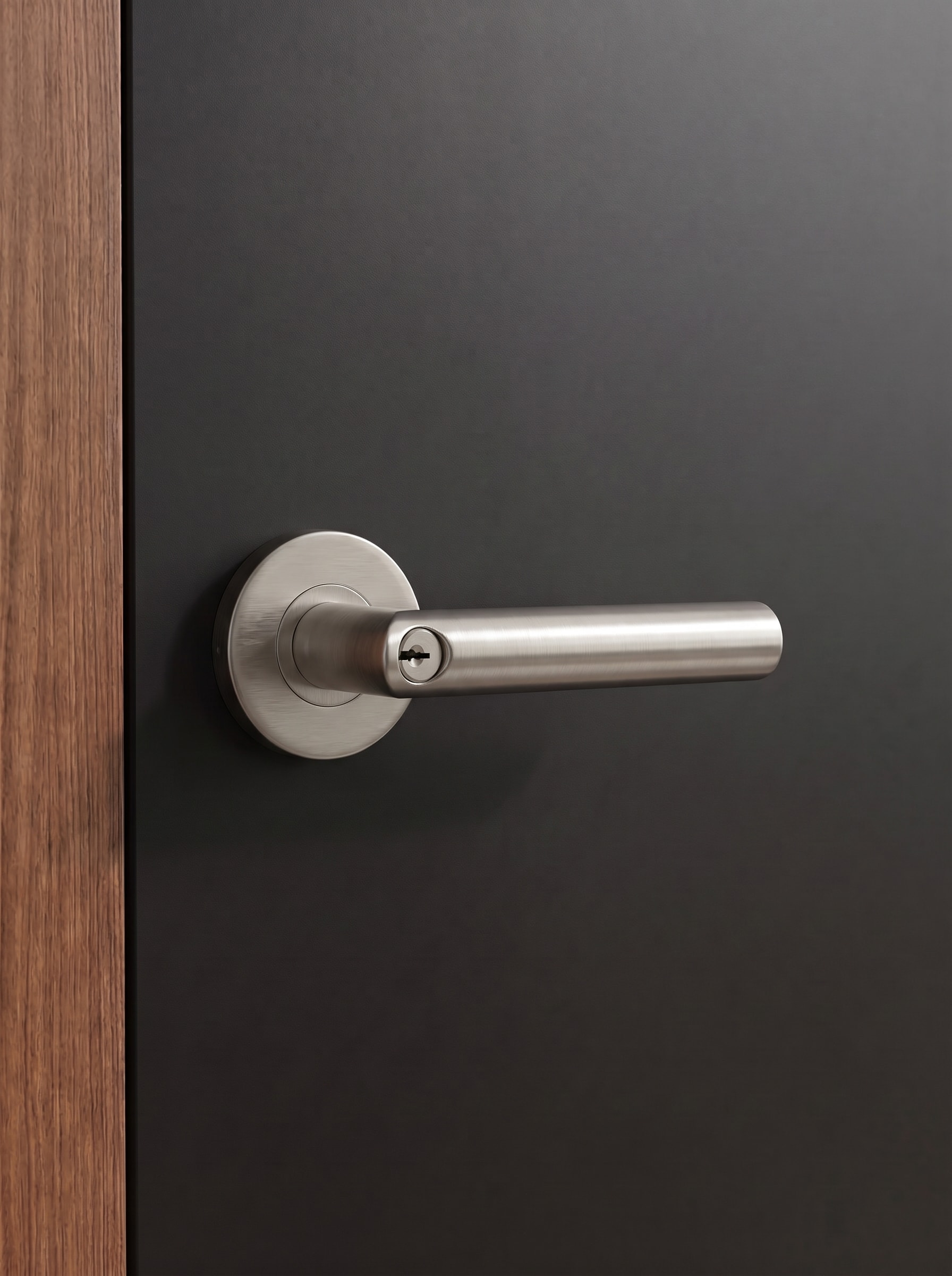Portsea lever installed on a door