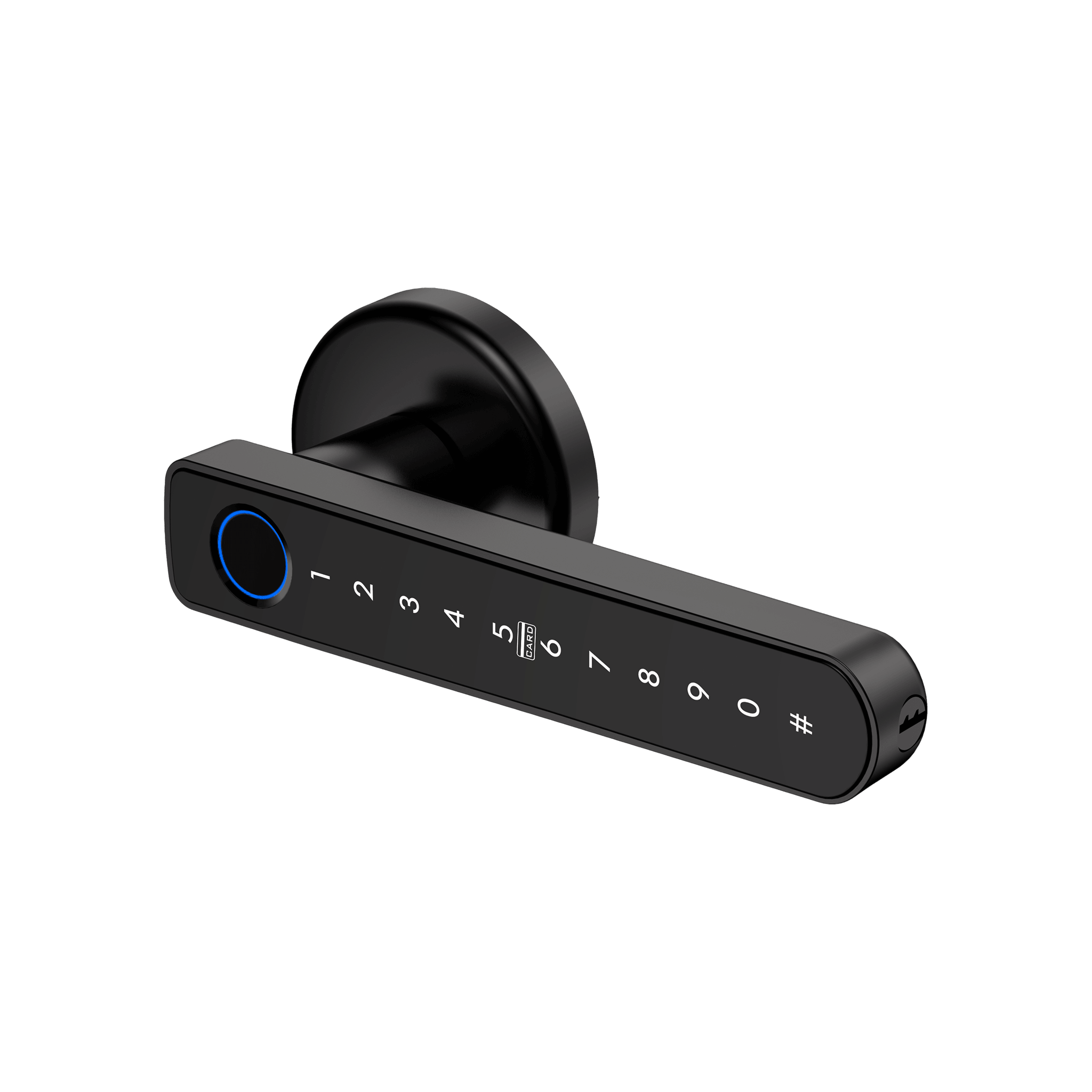 Electronic smart lever with latch