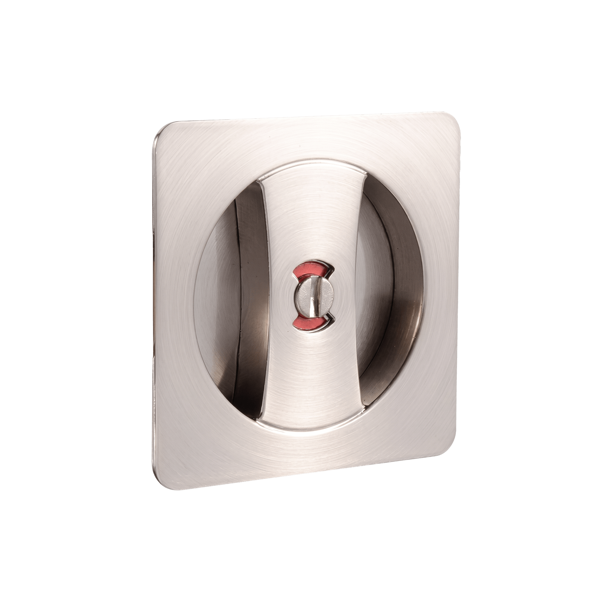Square cavity pull for a sliding privacy door