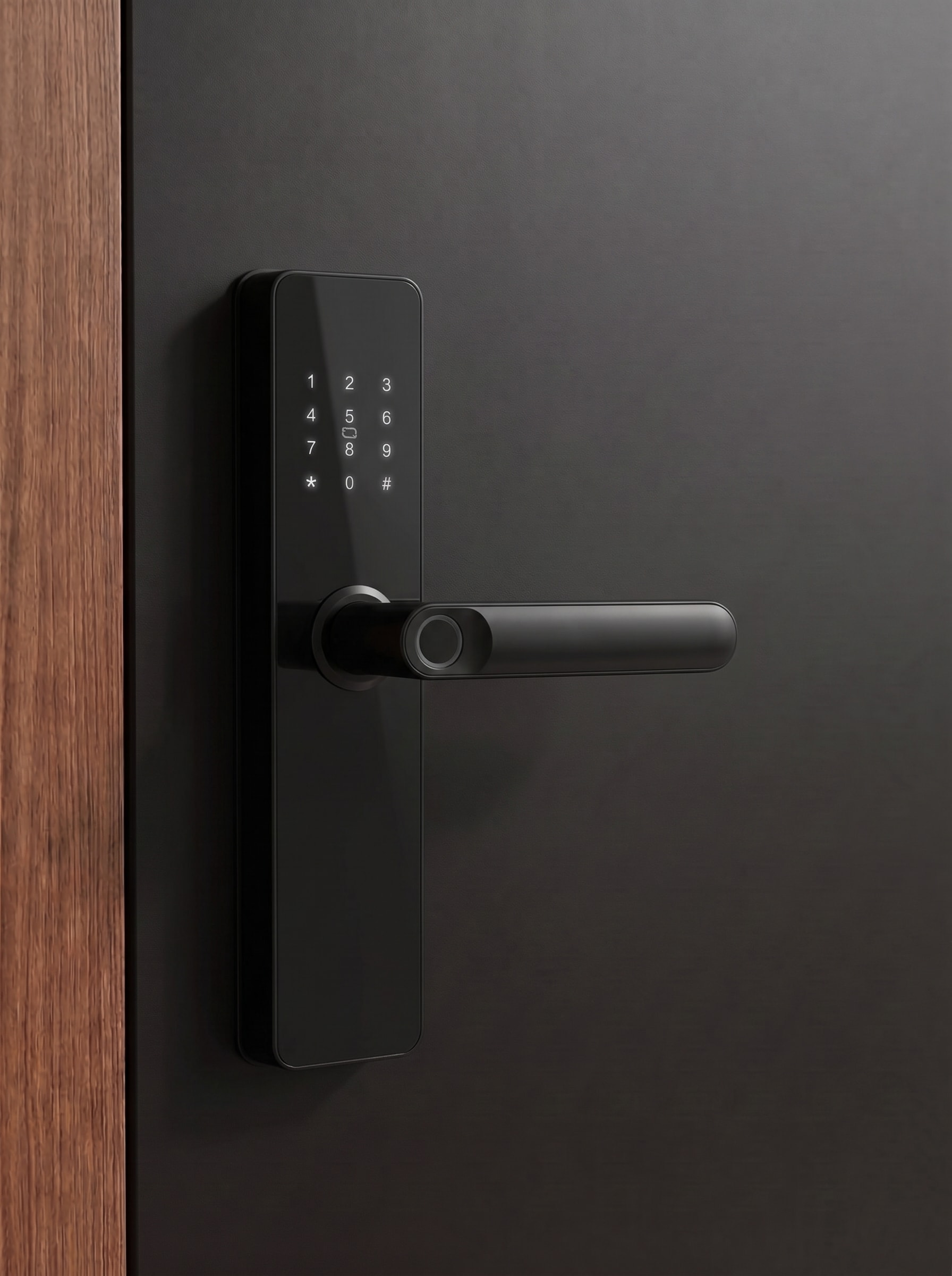 Smart digital door entry lock with a fingerprint sensor and keypad