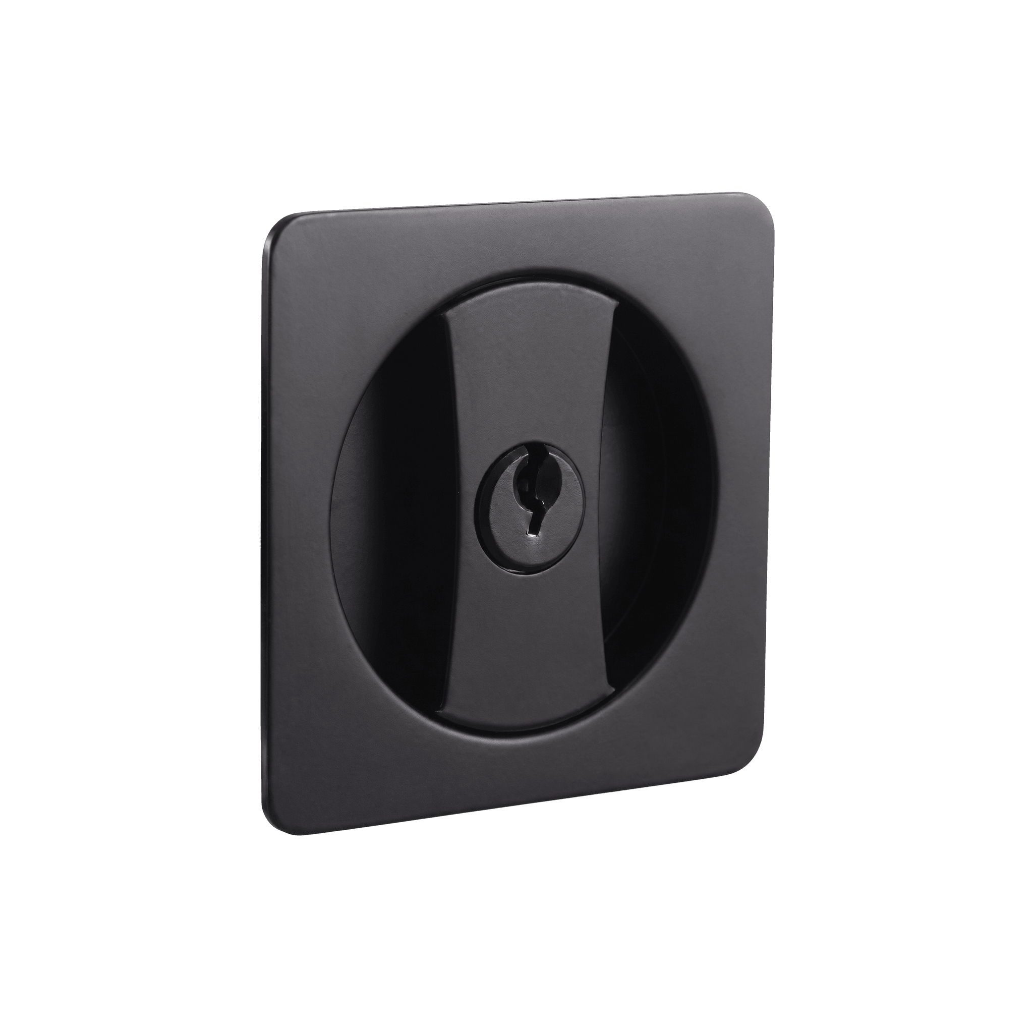 Square cavity pull sliding entrance set in black